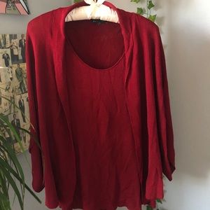 Eileen Fisher Red Sweater Set